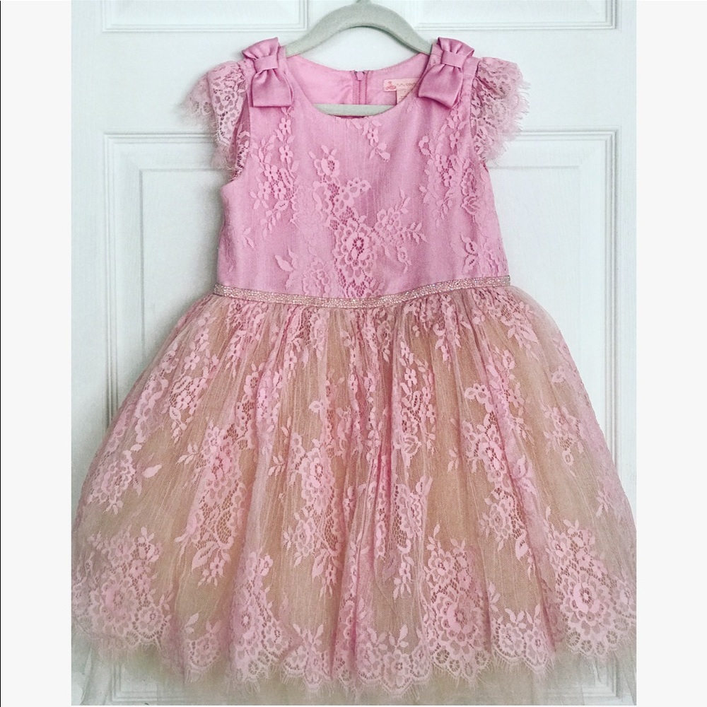 Girls Tutu Couture Pink Bow Easter Dress Size 6